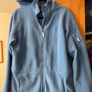 Lands End Fleece Hooded Jacket L